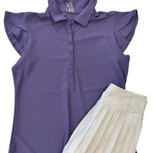 CALIA Women’s Flutter Sleeve Polo - Size Medium